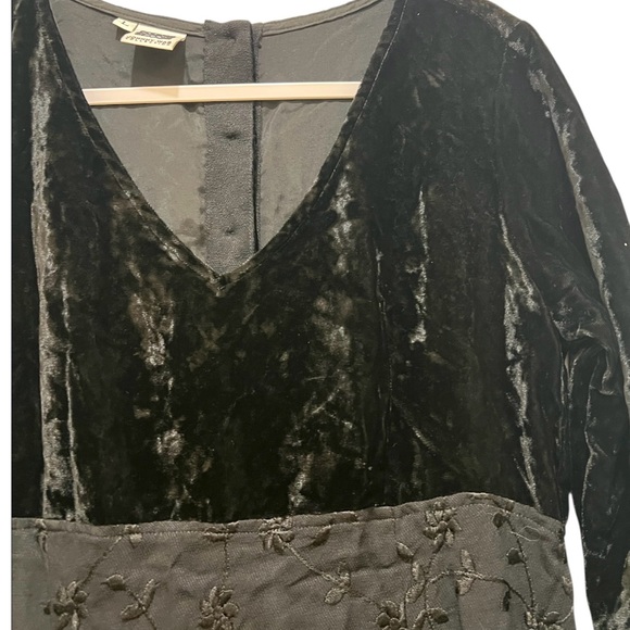 Vintage Johnny Was Large oversized Whimsigoth oversized velvet black dress - Picture 5 of 6